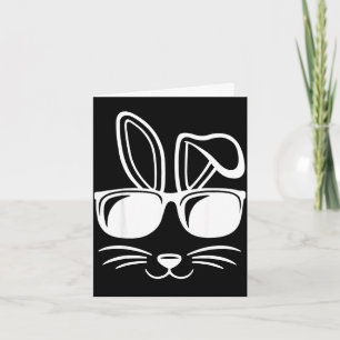 Bunny face with sunglasses men boys kids easter da card