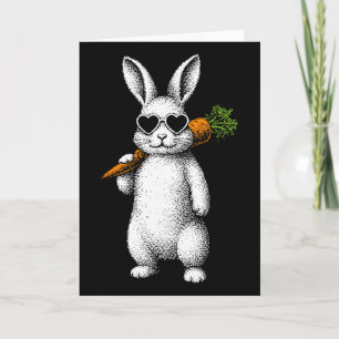 Bunny Face With Sungles Easter Day For Boys Men Ki Card