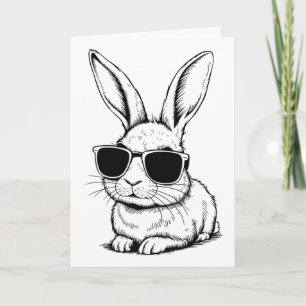 Bunny Face With Sungles Easter Day For Boys Men Ki Card