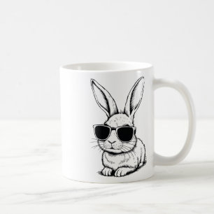 Bunny Face With Sungles Easter Day For Boys Men Ki Coffee Mug