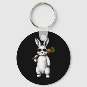 Bunny Face With Sungles Easter Day For Boys Men Ki Key Ring