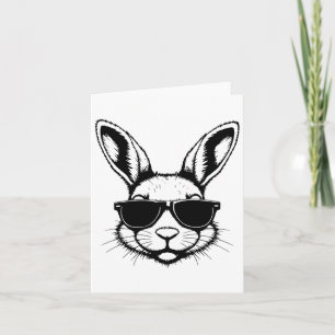 Bunny Face With Sungles Easter Day For Boys Mens K Card