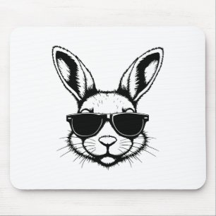 Bunny Face With Sungles Easter Day For Boys Mens K Mouse Pad