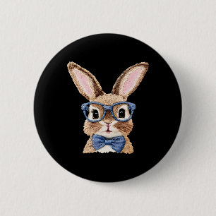 Bunny Face With Sungles For Boys Men Kids Easter D 6 Cm Round Badge