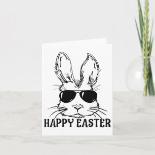 Bunny Face With Sungles For Boys Men Kids Easter D Card