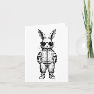 Bunny Face With Sungles For Boys Men Kids Easter D Card