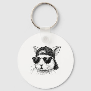 Bunny Face With Sungles For Boys Men Kids Easter D Key Ring
