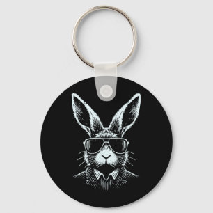 Bunny Face With Sungles For Boys Men Kids Easter D Key Ring