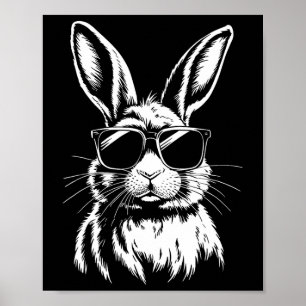 Bunny Face With Sungles For Boys Men Kids Easter D Poster