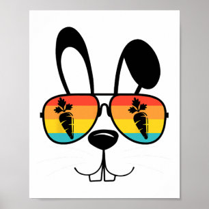 Bunny Face With Sungles For Boys Men Kids Easter D Poster