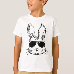 Bunny Face With Sungles For Boys Men Kids Easter D T-Shirt