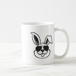 Bunny Face With Sungles Rabbit Easter Day Boys Men Coffee Mug