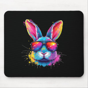 Bunny Face With Tie Dye Gles Happy Easter Day Men Mouse Pad