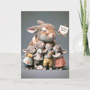 Bunny Family For Mum's Birthday Card