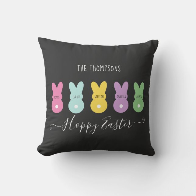 Bunny Family of 5 Easter Cushion (Front)