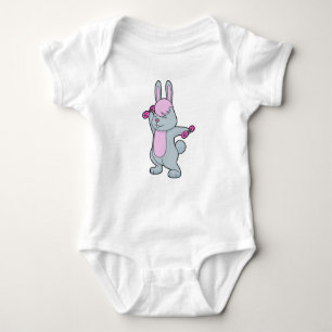 Bunny Fitness Dumbbell Baby Bodysuit