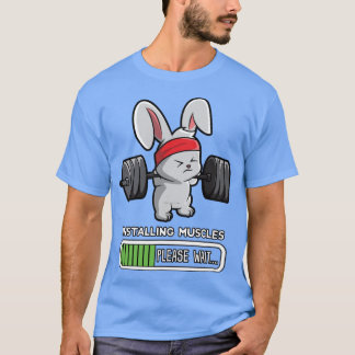 Bunny Fitness Gym Workout Installing Muscles boy T-Shirt