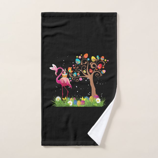 Bunny Flamingo Easter 2021 | Cute Flamingo Lovers Hand Towel (Hand Towel)