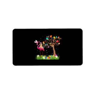 Bunny Flamingo Easter 2021   Cute Flamingo Lovers Label