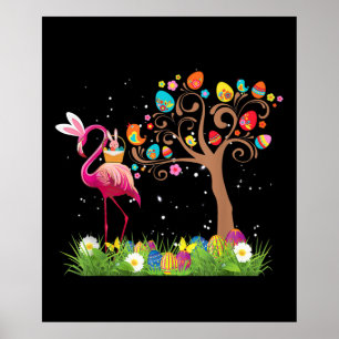 Bunny Flamingo Easter 2021   Cute Flamingo Lovers Poster