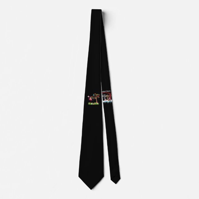 Bunny Flamingo Easter 2021 | Cute Flamingo Lovers Tie (Front)