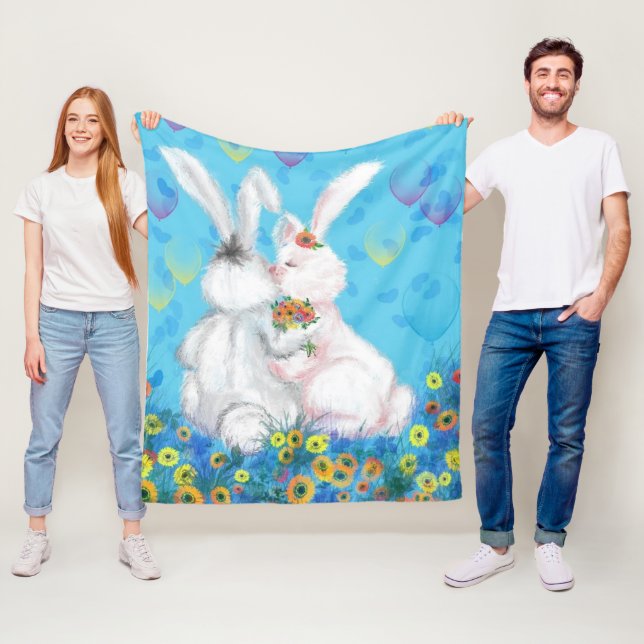 Bunny Fleece Blanket - Hug (In Situ)