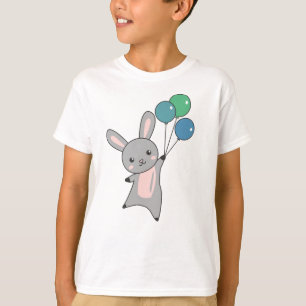 Bunny Flies Balloons Above Cute Animals For Kids T-Shirt