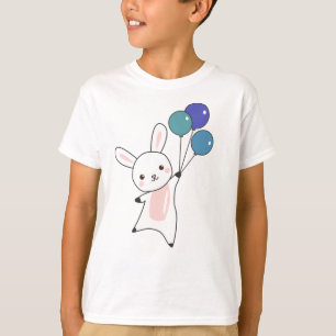 Bunny Flies Balloons Above Cute Animals For Kids T-Shirt