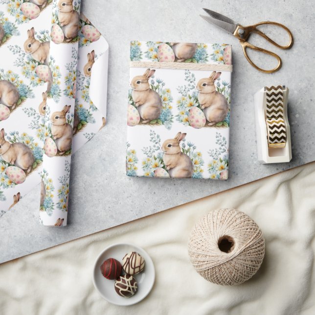 Bunny & Floral Egg  Wrapping Paper (Crafts)