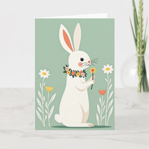 Bunny Floral Spring Time Card