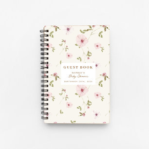 Bunny Floral Watercolor Baby Shower Guest Book