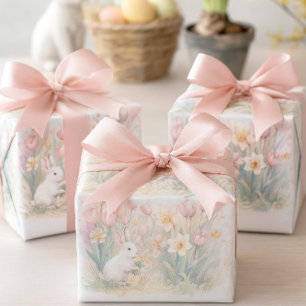 Bunny Florals for Spring-Easter  Wrapping Paper Sheet