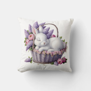 Bunny & Flower Basket Delight Cushion