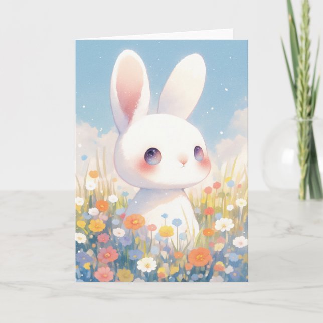 Bunny Flower Bliss Card (Front)