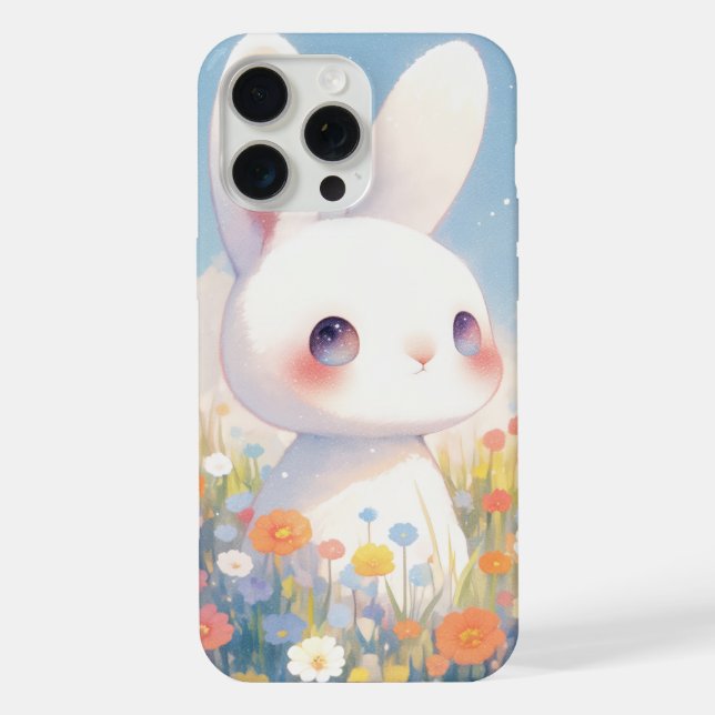 Bunny Flower Bliss iPhone Case (Back)