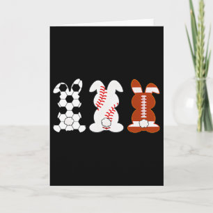 Bunny Football Baseball Sport Funny Easter Day Card