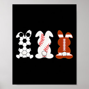 Bunny Footll Sell Sport Funny Easter Day  Poster