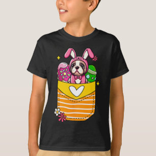 Bunny French Bulldog Easter Chocolate Eggs Inside  T-Shirt