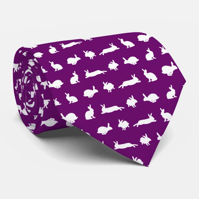Bunny Frenzy Tie (Fuschia) (Rolled)