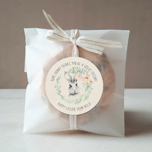 Bunny Friend Kids Easter Party Favour Classic Round Sticker