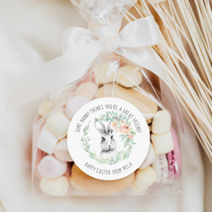 Bunny Friend Kids Easter Party Favour Classic Round Sticker