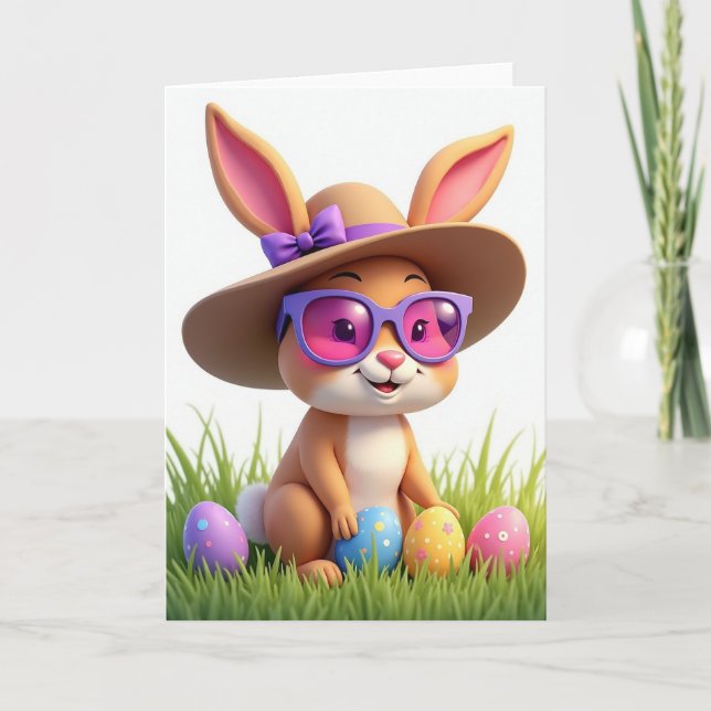 Bunny Friend Springtime Card (Front)