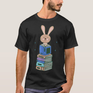 Bunny Funny Cute Bookworm Girls Boys Book Reading  T-Shirt