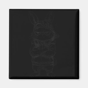 Bunny Funny Rabbit Retro for Boys Men Women Youth Magnet