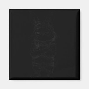 Bunny funny rabbit retro for boys men women youthB Magnet