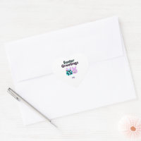 Bunny Fuzzies Heart Sticker