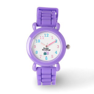Bunny Fuzzies Kids Purple Silicone Watch