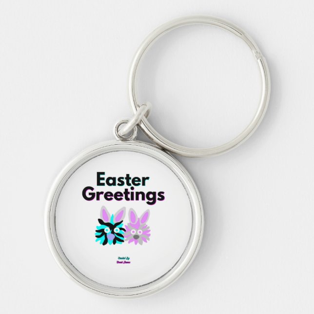 Bunny Fuzzies Premium Round Keychain (Front)