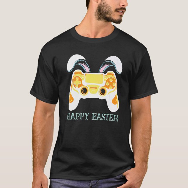Bunny Game Controller Happy Easter Day Funny Gamin T-Shirt (Front)