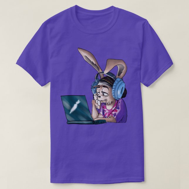 Bunny Gamer Video Game Geek Bunny Can't Hear You B T-Shirt (Design Front)